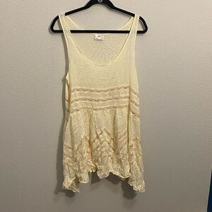 Intimately Free Free People Voile and Lace Trapeze Slip - Ivory Combo